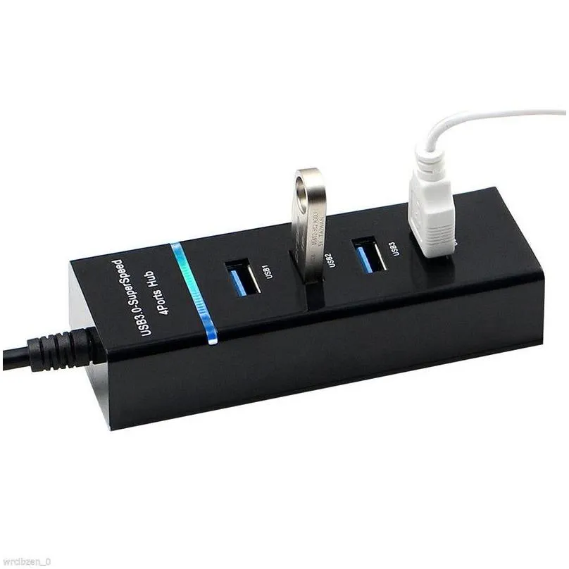 4 in 1 black usb 3.0 hub splitter for ps4/ps4 slim high speed adapter for xbox with package