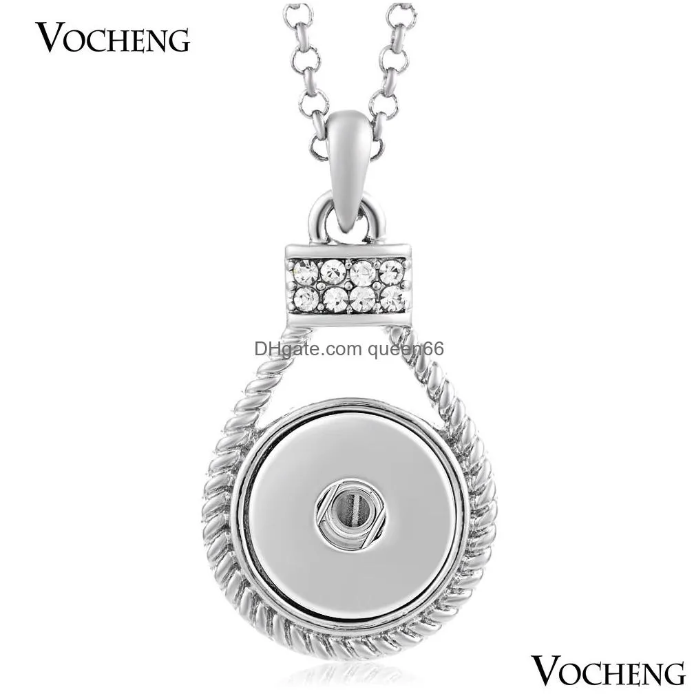 Pendant Necklaces Wholesale- Wholesale 10Pcs/Lot 18Mm Vocheng Ginger Snap Charms Jewelry Pendants Necklace With Stainless Steel Chain Dhuin