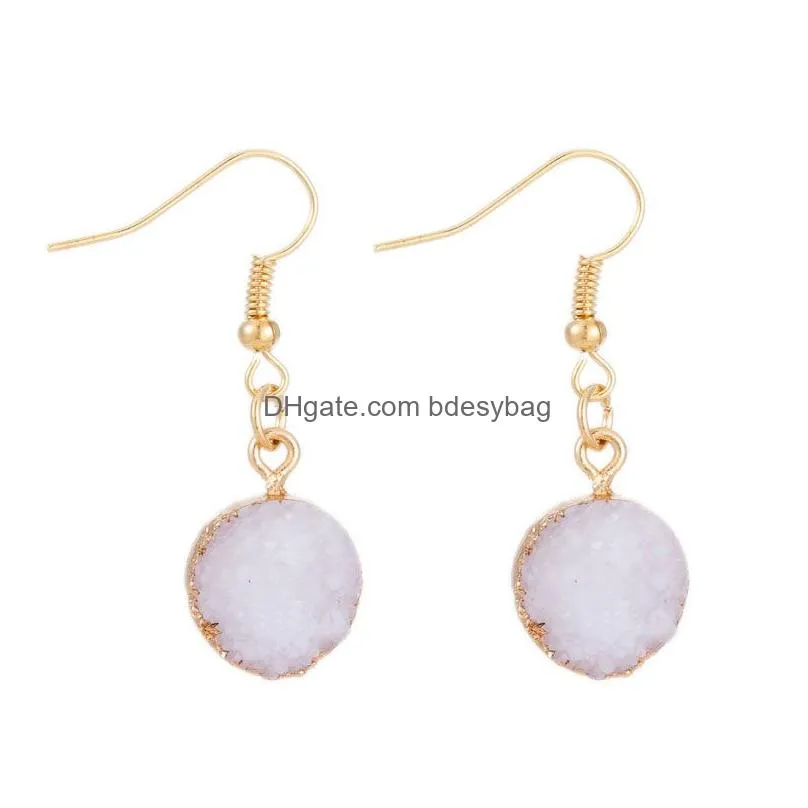 Handmade Gold Plated Resin Pendant Dangle Earring Jewelry For Women Lady Party Club Fashion Accessories