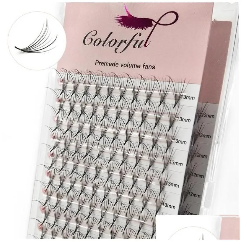 false eyelashes colorf 7d wispy premade volume fans extensions pointy base hybrid wimpers v shape russian promade lashes drop delivery