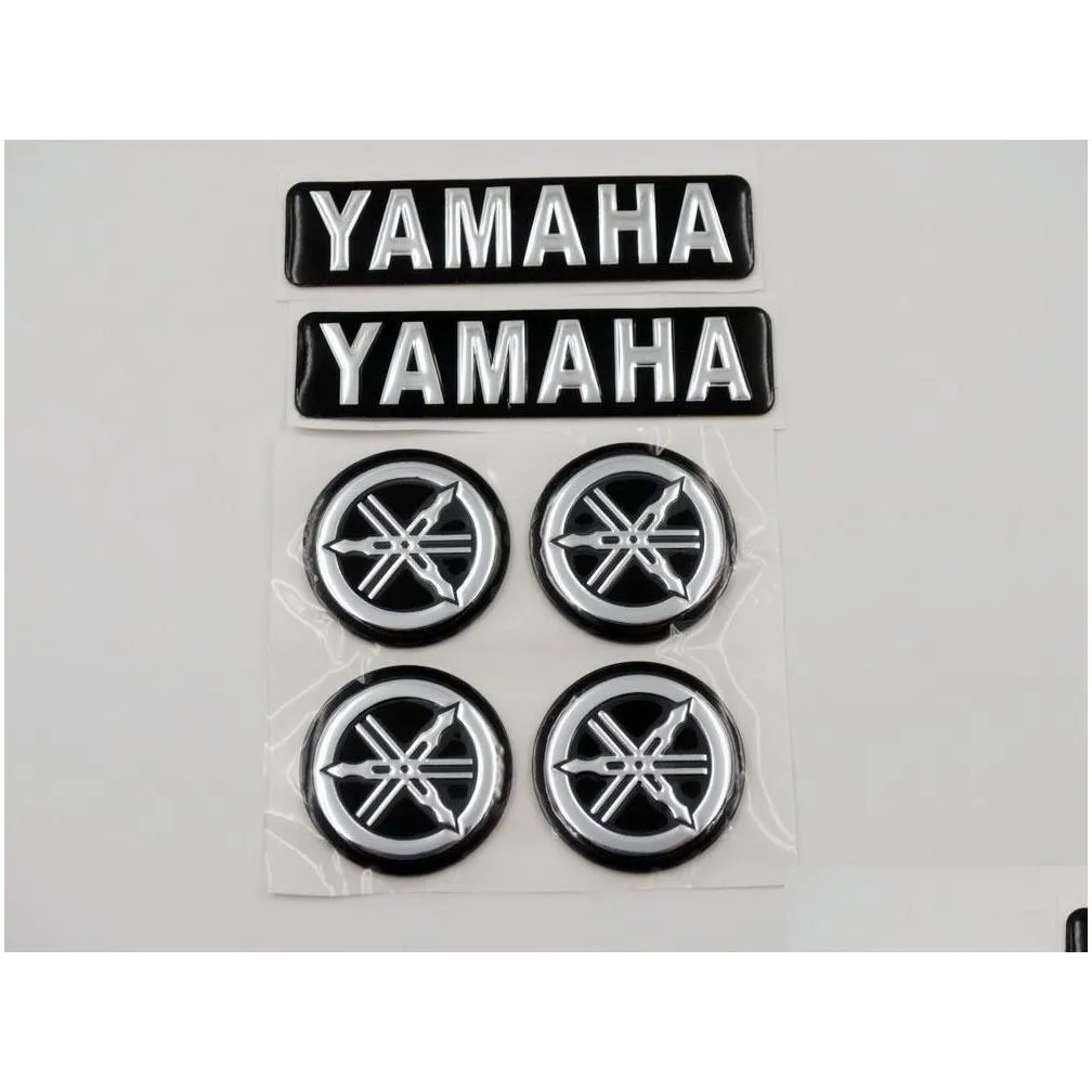 black silver 3d emblem decal 7cm plus tuning fork 3cm for all yamaha models motorcycles custom1660969