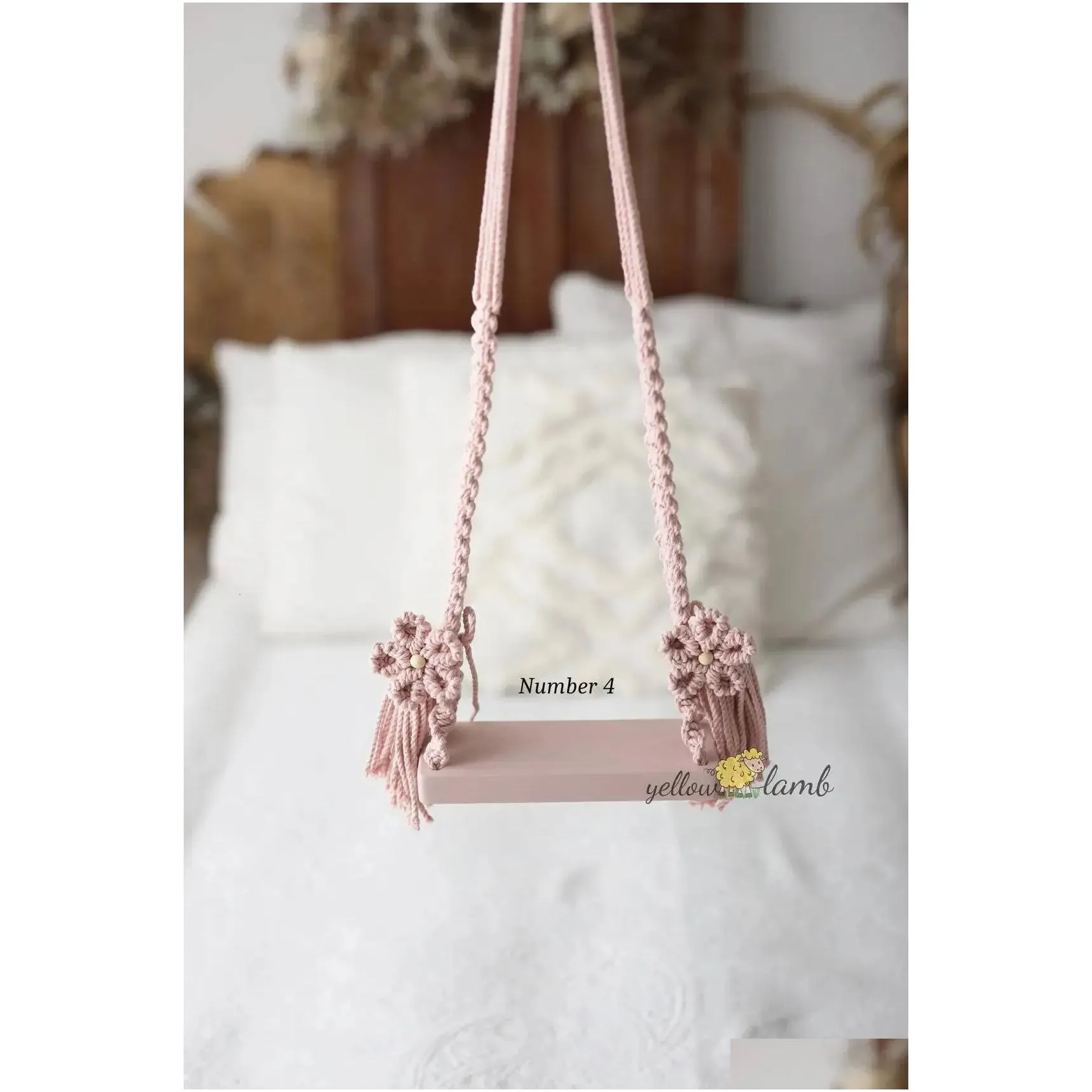 keepsakes born pography accessories wooden swing baby pography prop board born accessories souvenir colorful flower decoration 231017