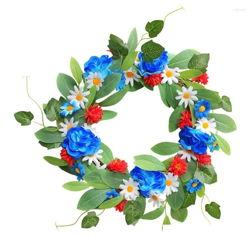 decorative flowers artificial flower wreath daisy colorful spring floral front door window decor