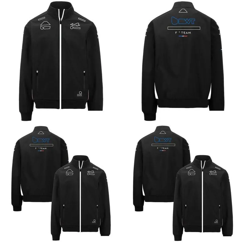 2024 f1 team jacket formula 1 driver full zipper jacket new season racing uniform windbreaker men`s black warm windproof jacket coat