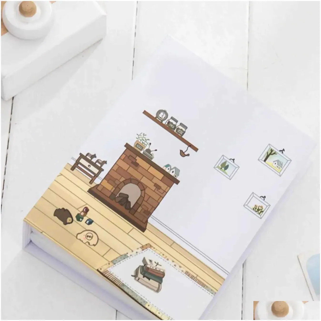 albums books new small house photo pocket photo album insert photo bookcase memory gift for childrenl231012