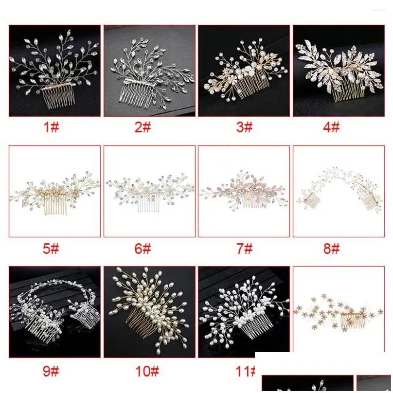 hair clips shining leaf pearl comb retro style sparkling women for daily parties wearing