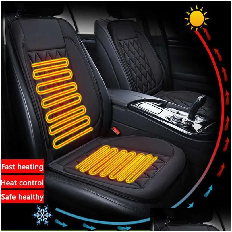 Seat Cushions New 12V Car Seat Heater Silk Cushion Ers Electric Heated Heating Winter Warmer Er Accessories Drop Delivery Automobiles Dhndz