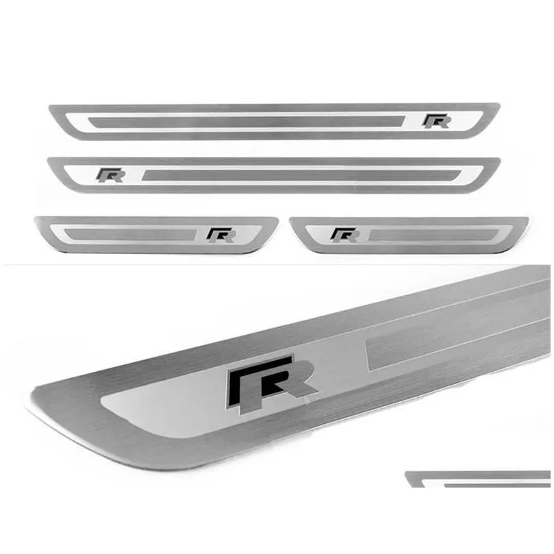 for  vw golf 5 6 7 7.5 8 gti r-line jetta polo t-roc troc touran passat ultra thin car door sill plate kits scuff plate