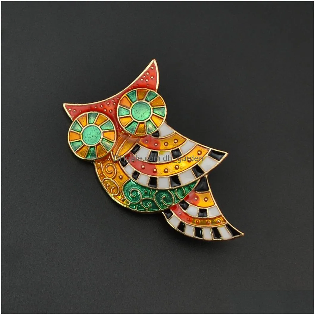 idealway 2 Style Fashion Retro Gold Plated Owl Pearl Shell Brooches Match All