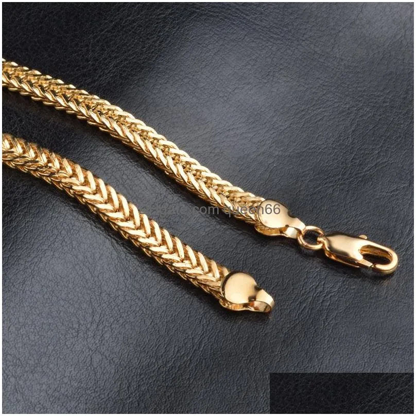 Chains Wholesale- Jexxi High Quality Necklace Gold Pated Chain Neckacle Fashion Jewelry Thick For Women And Men Drop Delivery Jewelry Dht2S