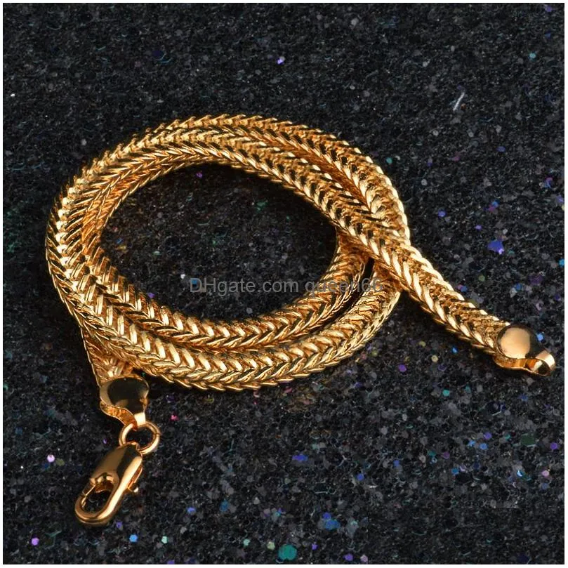 Chains Wholesale- Jexxi High Quality Necklace Gold Pated Chain Neckacle Fashion Jewelry Thick For Women And Men Drop Delivery Jewelry Dht2S