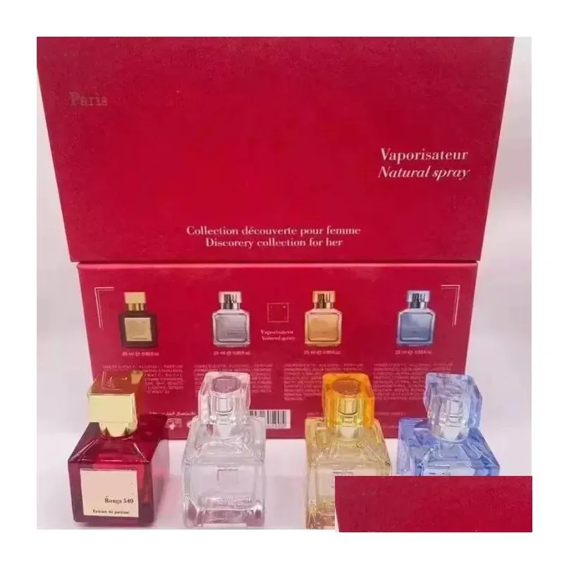 top women men perfume fragrance rouge 540 4pcs/set anti-perspirant deodorant edp spray 30mlx4pcs natural unisex cologne eau de parfum long lasting scent