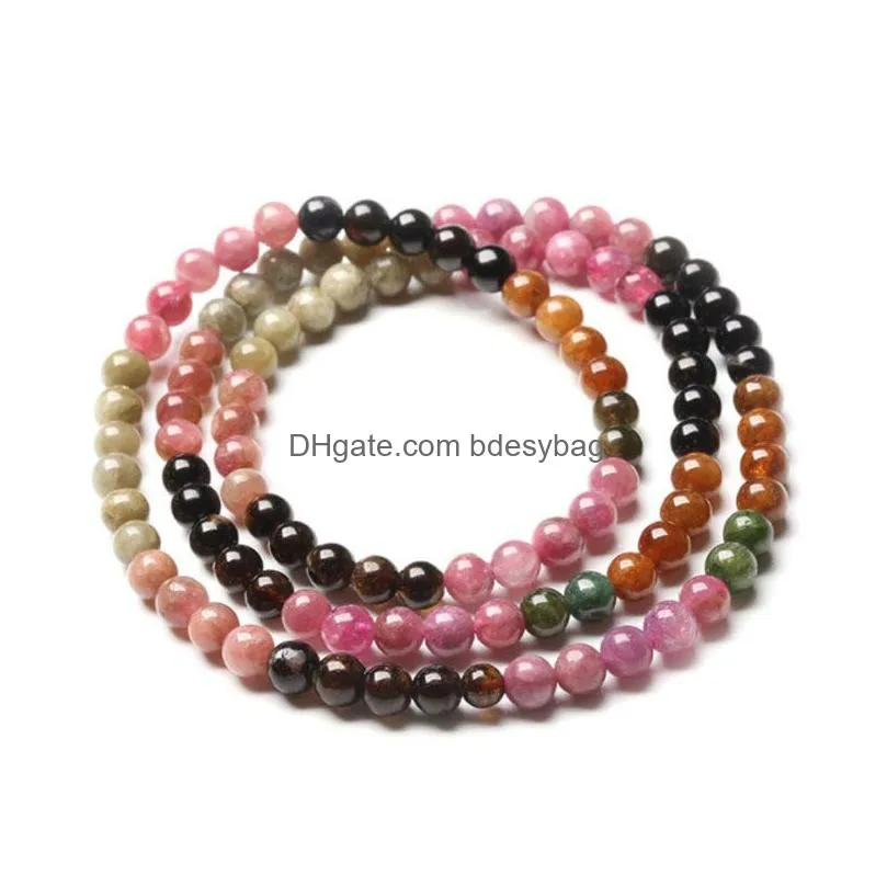 Beaded Colorf Natural Stone Handmade Strands Beaded Bracelets For Women Girl Lover Charm Yoga Party Club Fashion Jewelry Drop Deliver Dhm3L