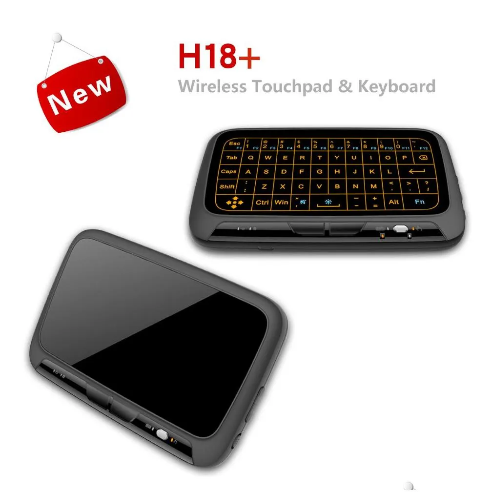 h18 plus keyboard 2.4g wireless touchpad keyboard backlight air mouse with touchpad mouse for smart tv/android box /computer