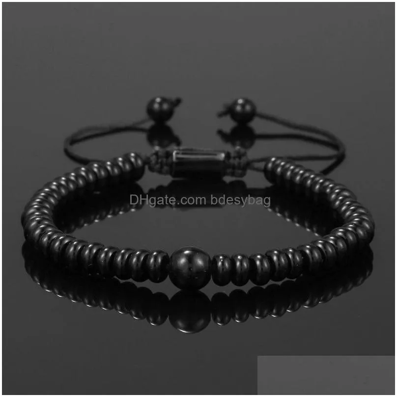 Natural Stone Handmade Rope Braided Beaded Charm Bracelets Adjustable Bangle Party Club Jewelry For Men