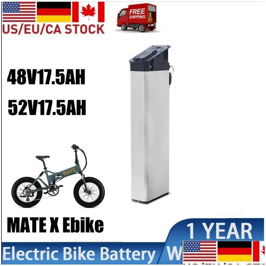 original electric bicycle 48v 52v 10.4ah 12.8ah 14ah 17.5ah folding bike battery for mate x ebike batteries 350w-1000w motor for samebike lo26 20lvxd e-bikes