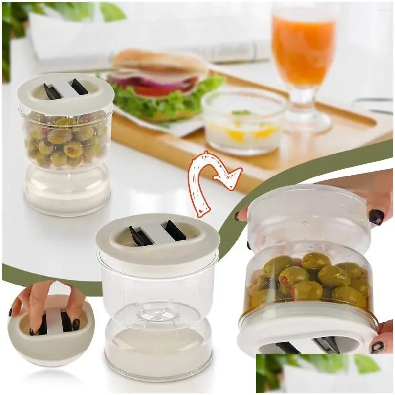 storage bottles hourglass jar olives pickles separator cucumber for container dispenser tool juice and wet tank kitchen dry pickle