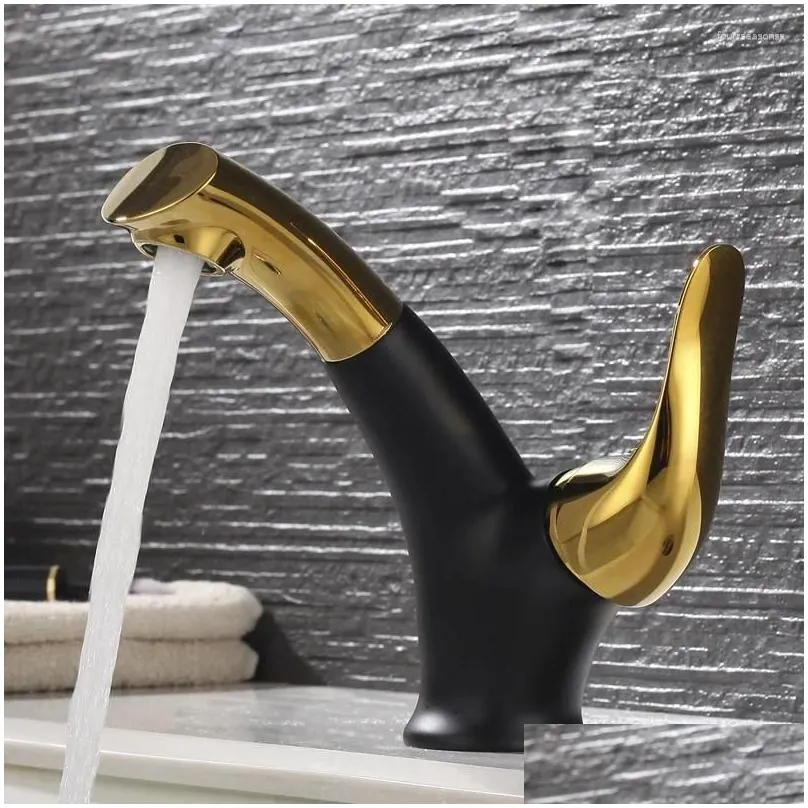 bathroom sink faucets design brass pull out faucet black gold plated single handle fashion washbasin basin mixer tap