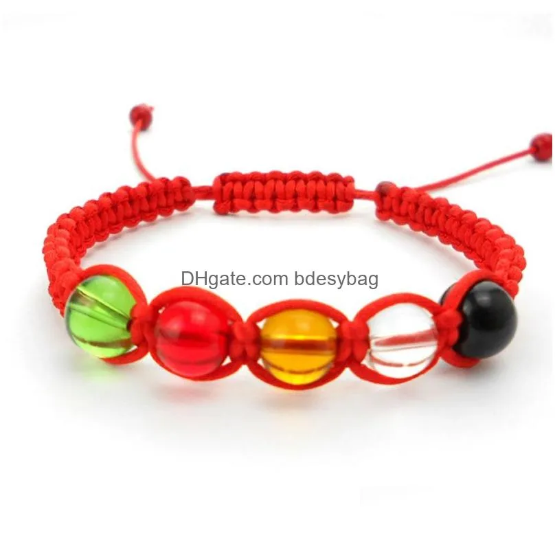 Handmade Woven Braided Rope Glass Beaded Bracelets For Women Men Lover Adjustable Decor Charm Jewelry