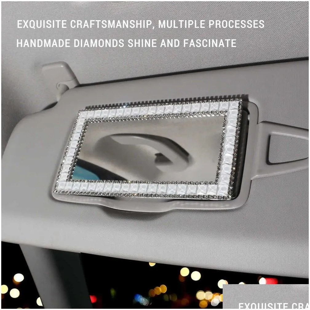 Interior Decorations New 2022 Car Makeup Mirror Portable Sun-Shading Visor Hd Mirrors Bling Assessoires Interior For Drop Delivery Aut Dhahz