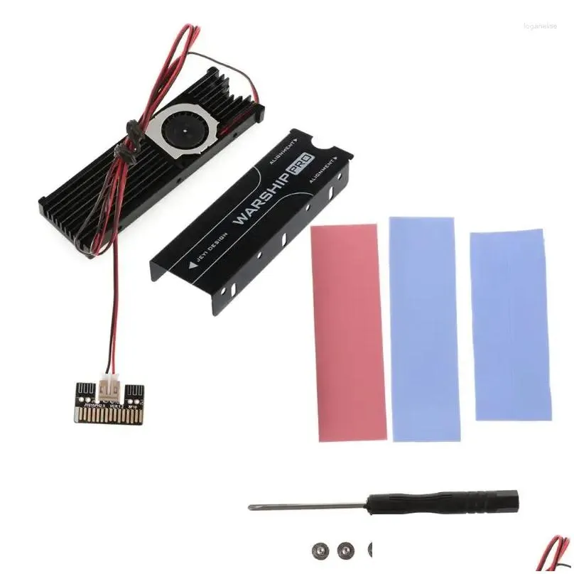 computer coolings for m.2 nvme ssd heatsink pad 2280 metal sheet thermal with cooling fan
