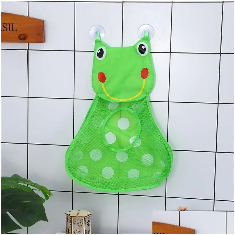 cute baby bath toys organizer mesh net toy storage bags strong suction cups bathroom baskets baby bath essentials shower holder