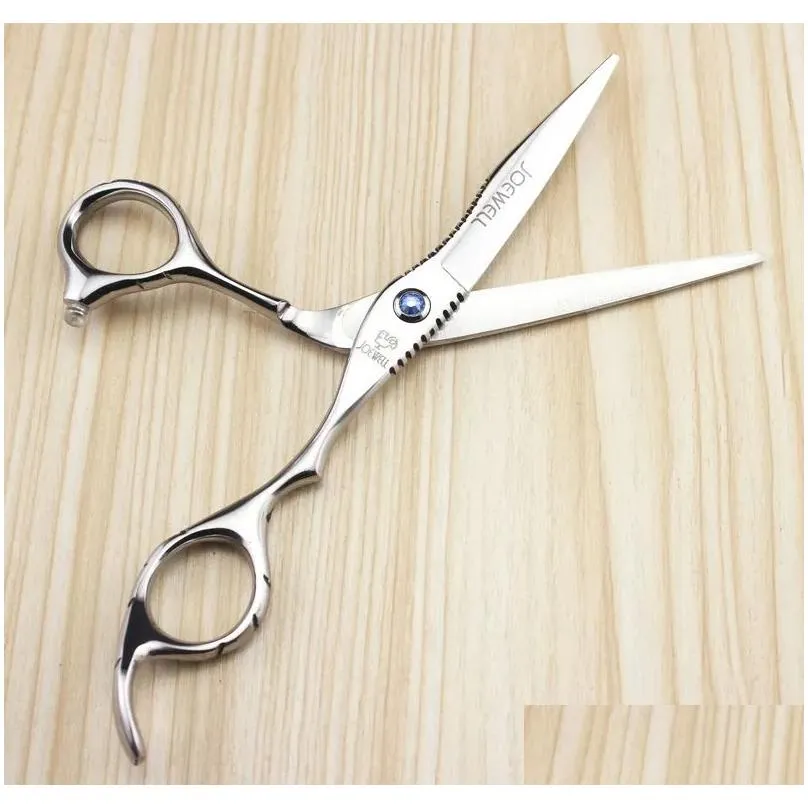 joewell stainless steel 6.0 inch silver hair scissors cutting / thinning scissors for professional barber or home