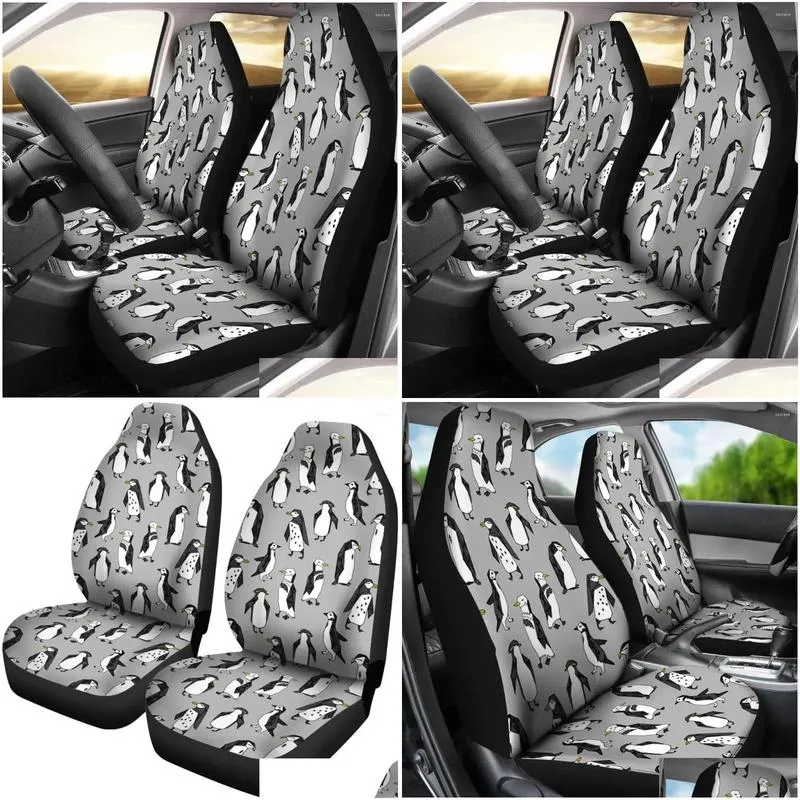 car seat covers lovely penguin bird pattern print set 2 pc accessories cover