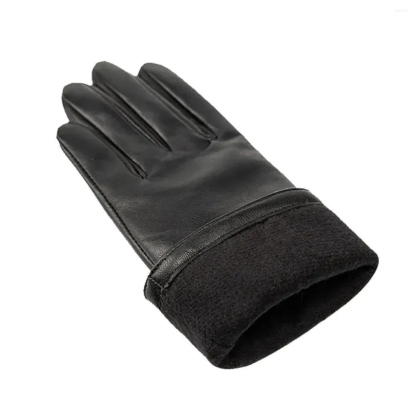 cycling gloves winter womens pu black touchscreen leather soft warm women mitten