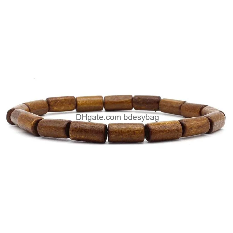 Handmade Braided Multilayer Rope Leather Wooden Beaded Charm Bracelets 4pcs Set Adjustable Party Jewelry For Men