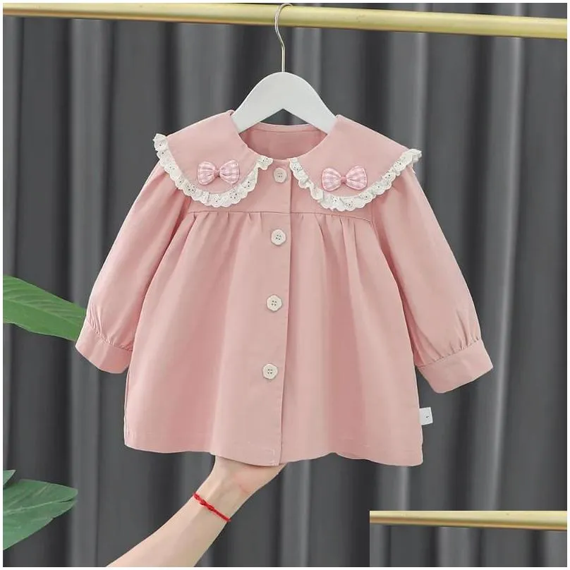 jackets girls spring 2024 flowers pure and comfortable lovely top girl baby childrens fashion korean style cute coat