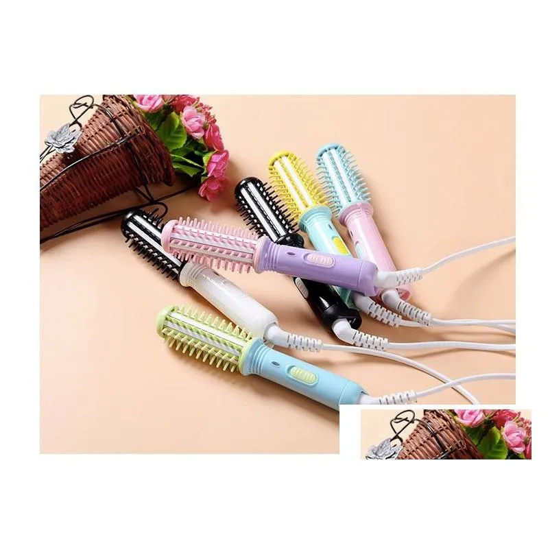 wholesale-free shipping mini portable hair sticks curling irons electric roll comb curling hair roller hair curlers electric heating