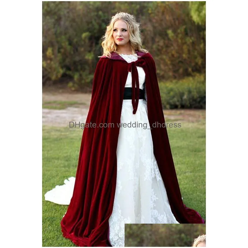  gothic hooded velvet cloak gothic wicca robe medieval witchcraft larp cape women wedding jackets wraps coats314y