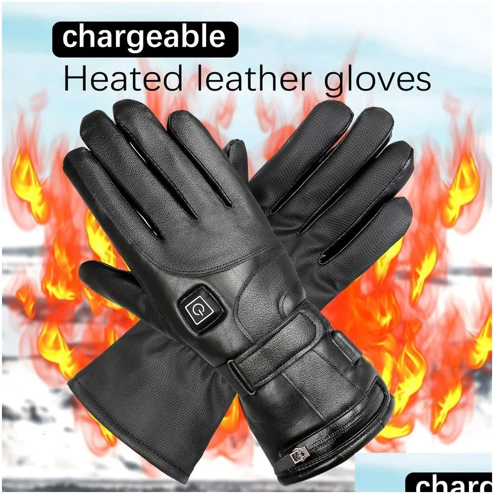 other sporting goods electric heated gloves heat winter sport usb rechargeable battery powered for men skiing motorcycle riding 231114