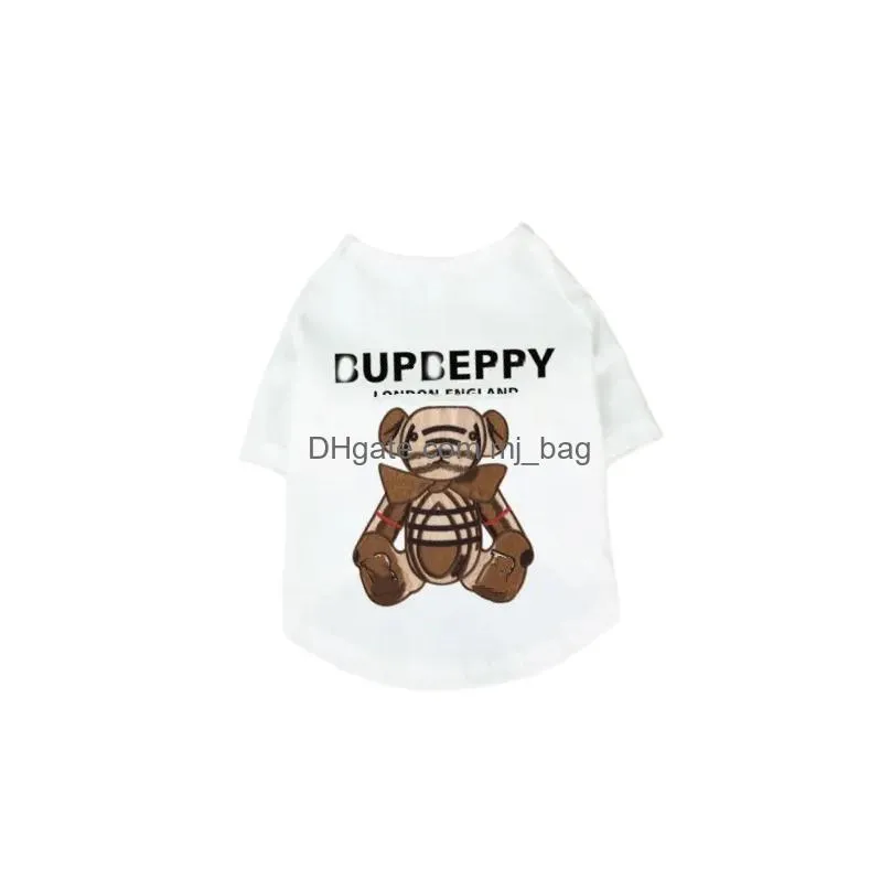 Summer Pet Clothes Designer pet coat Teddy Poodle Luxurys Puppy Fashion T Shirt Bear Printed Letter Dog Clothes Pure Cotton