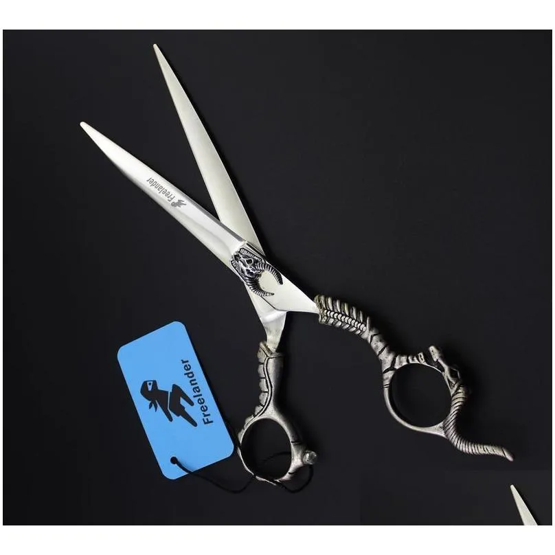 with leather case freelander 7.0 inch 440c 62hrc tb-71 cutting scissors with sheep head on scissors handle