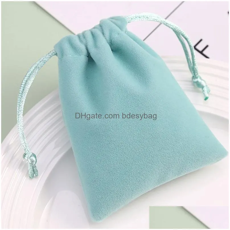 Blue Color Jewelry Bag Drawstring Packaging Pouches For Beaded Bracelet Necklace Earring Wedding Party Decor