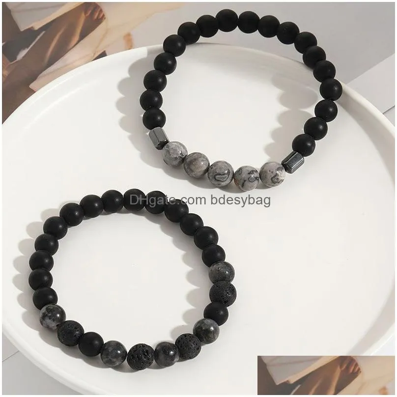 Natural Stone Handmade Strands Beaded Bracelets For Women Men Lover Charm Yoga Party Club Fashion Jewelry
