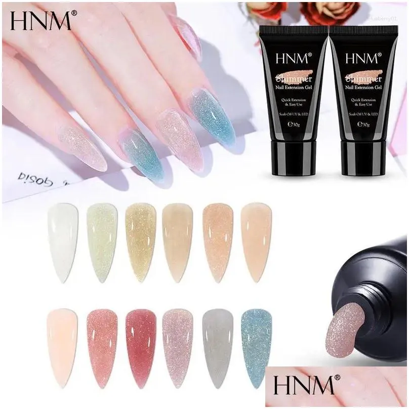 nail gel hnm 30g glossy shimmer extension jelly translucent soak off polish varnish primer uv led builder tips