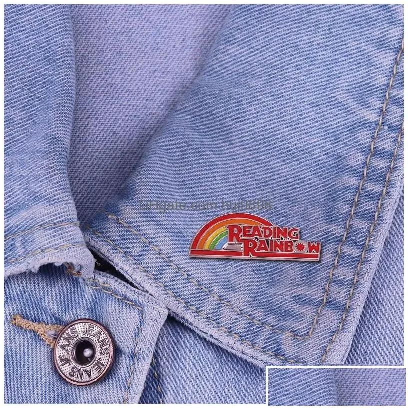 cartoon accessories reading x rainbow tv series enamel lapel pin badge brooch backpack decoration jewelry drop delivery baby kids ma