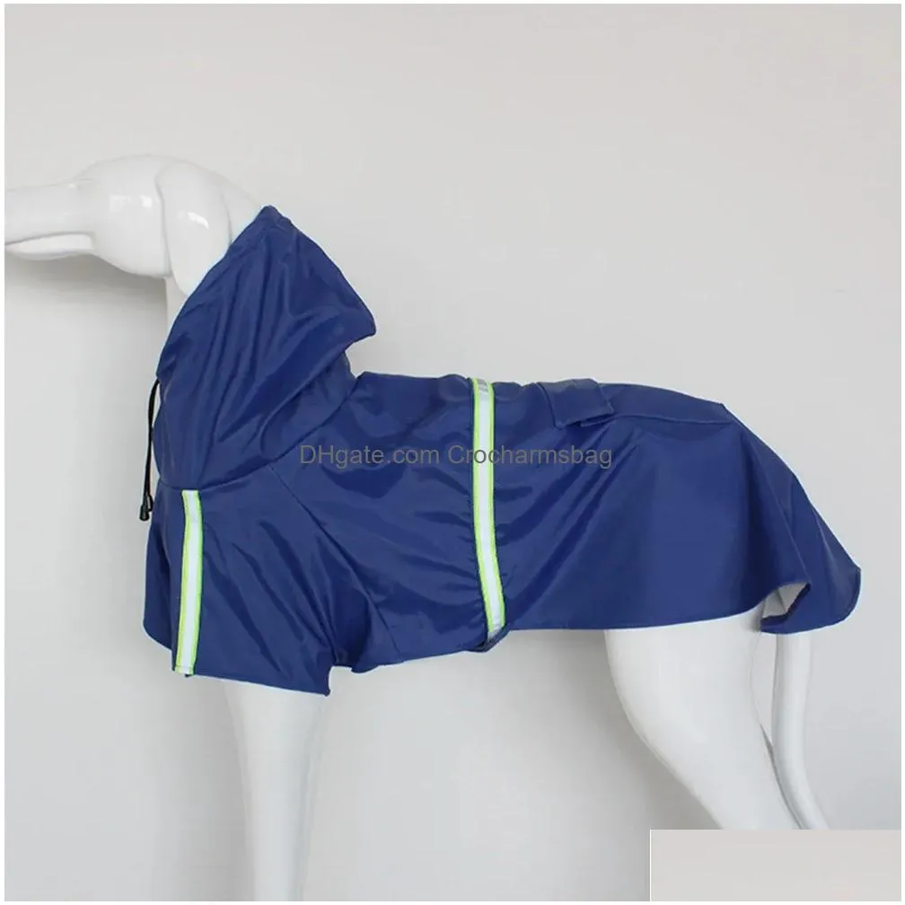 Dog Apparel Raincoats S5Xl Pet Clothes Dog Raincoat Safety Reflective Strip Wearresistant Small Large Rain Coat Waterproof Outdoor Dro Dho43