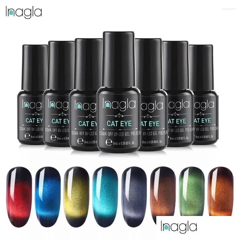 nail gel inagla 8ml gemstone cat eye polish uv varnish soak off vernis semi permanent art hybrid lak