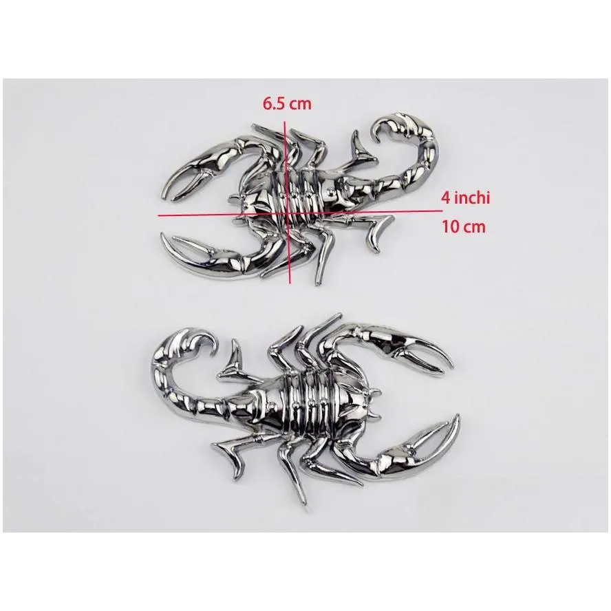 silver metal 3d scorpion  decal stickers emblem badge motorcycles tank fairing6597145