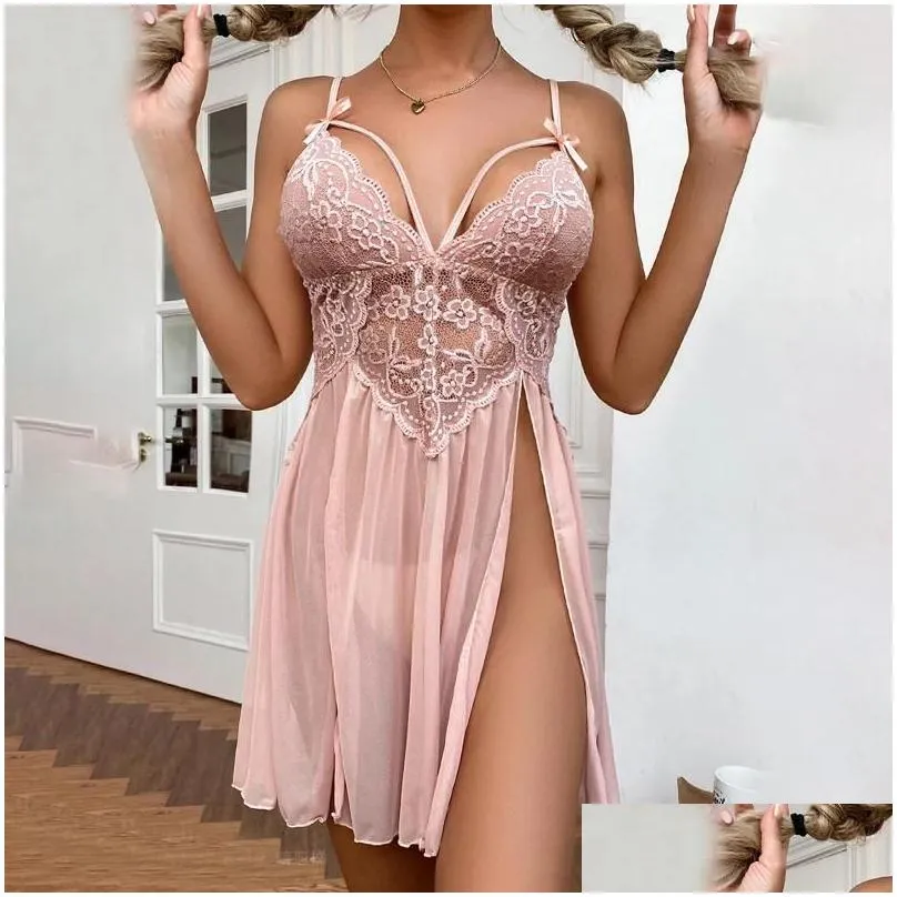 Bras Sets Lingerie Set For Women Plus Size Two Pieces Y Underwear With Thong Female Ladies Ropa Para Drop Delivery Dh5Qe