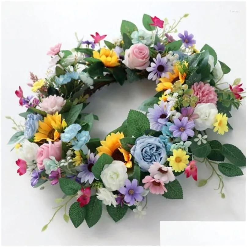 decorative flowers delightful spring flower wreath accessory rose decor