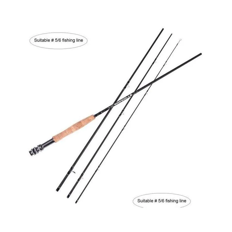 spinning rods four-section fly fishing rod 9 feet 2 7 meters m 4 optional comfortable non-slip strong pling force lightweight2901 drop