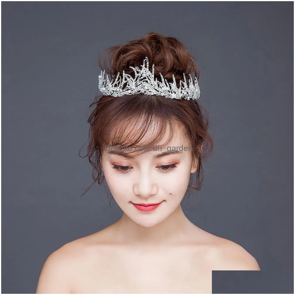US Warehouse Bridal Headbands Tiara Crown with Rhinestone and Simulated Pearl Wedding Headpiece Jewelry Hair Accessoires for Women