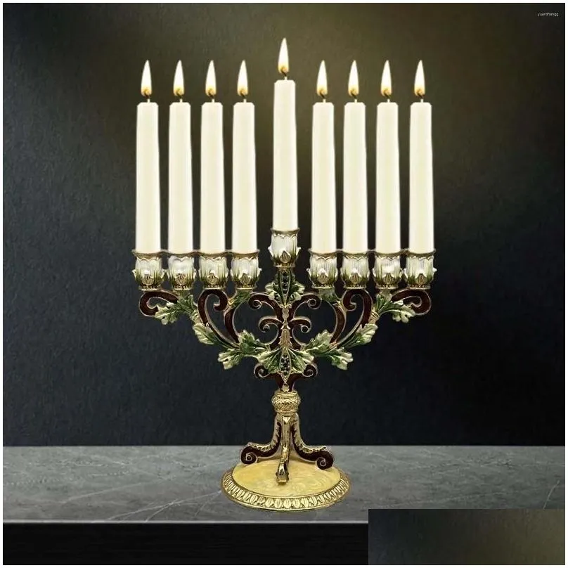 candle holders hanukkah menorah stands round base candelabrum desktop candlestick 9 branches holder candelabra for living room