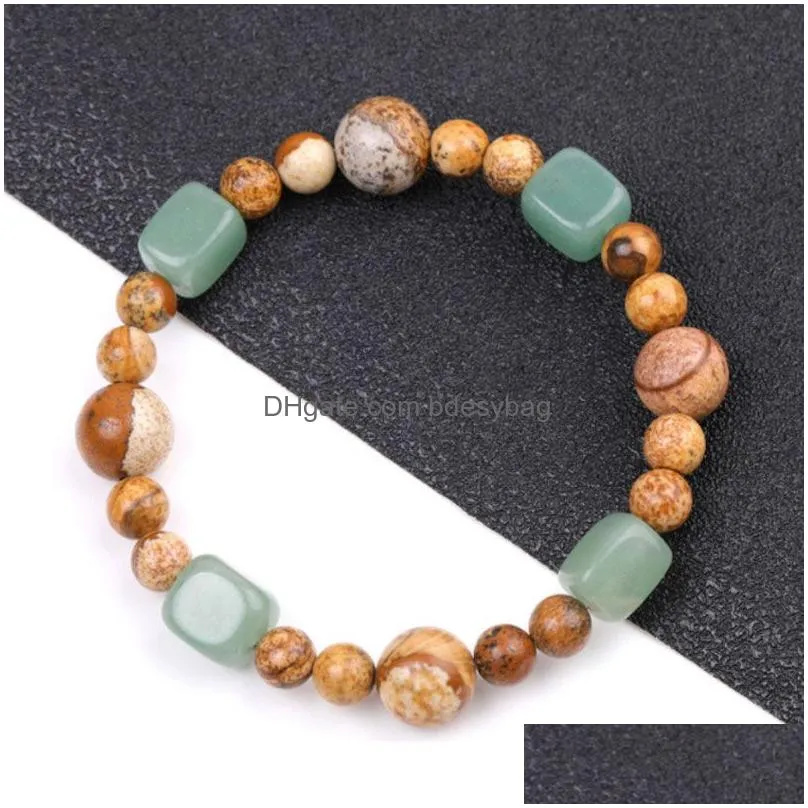 Beaded Natural Energy Crystal Stone Handmade Beaded Strands Elastic Charm Bracelets For Men Women Yoga Jewelry Drop Delivery Jewelry Dhru4
