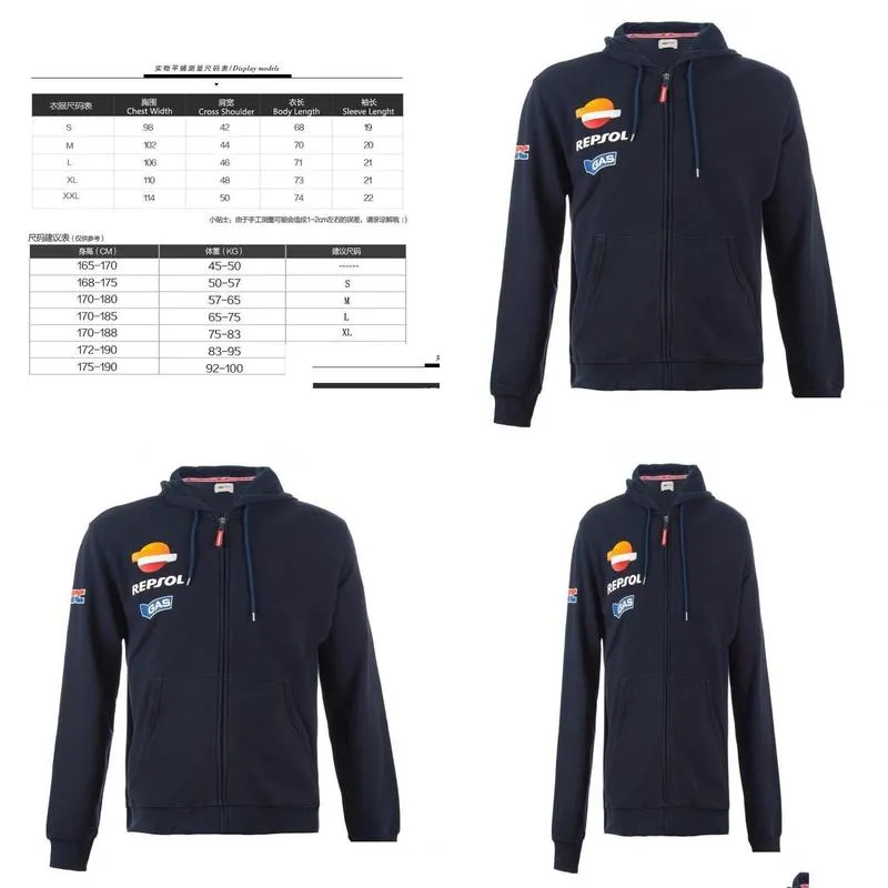 2019 new motorcycle jacket sweatshirt for honda racing team moto men039s sports for repsol hoodies windproof black red6245827